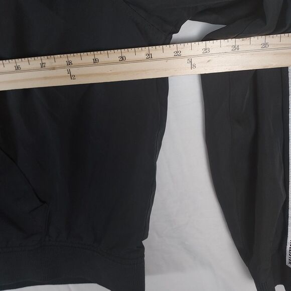 Hollister Hooded Windbreaker Men L Black Half Zip Logo Sleeve Pullover Casual - Picture 11 of 14